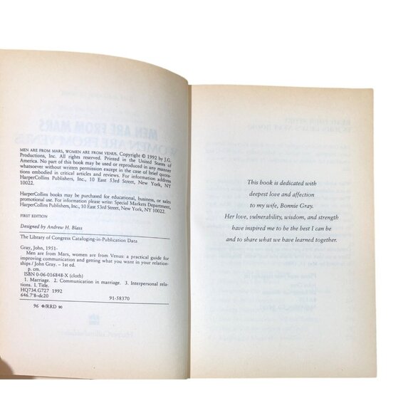 Men Are From Mars Women Are From Venus John Gray Ph.D. Hardcover 1992 Ed - Picture 8 of 10